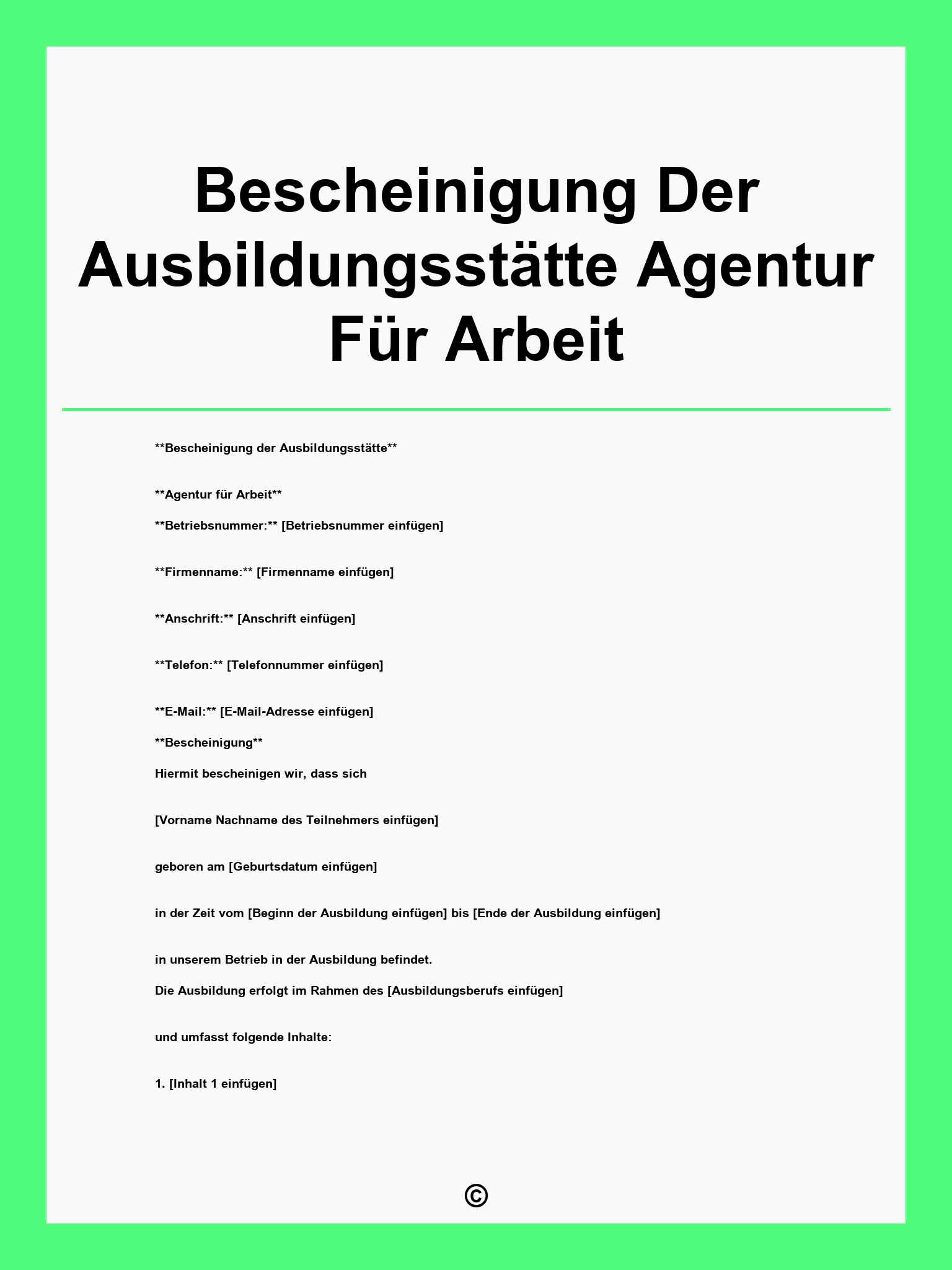 Bescheinigung Der Ausbildungsstätte Agentur Für Arbeit