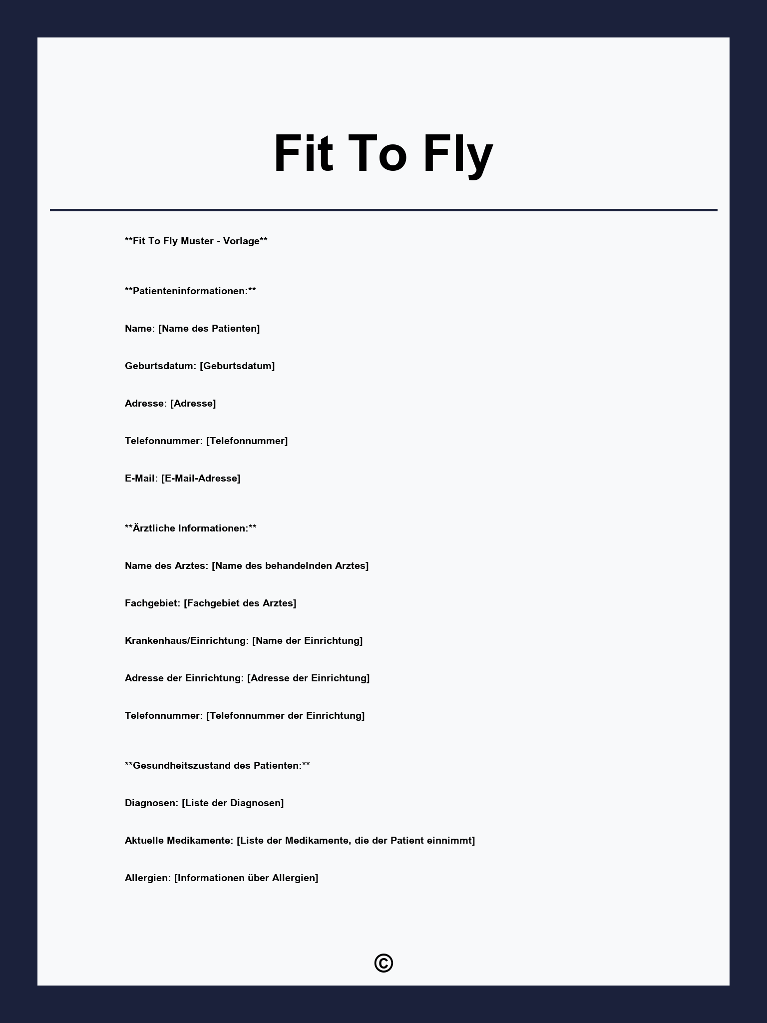 Fit To Fly Formular