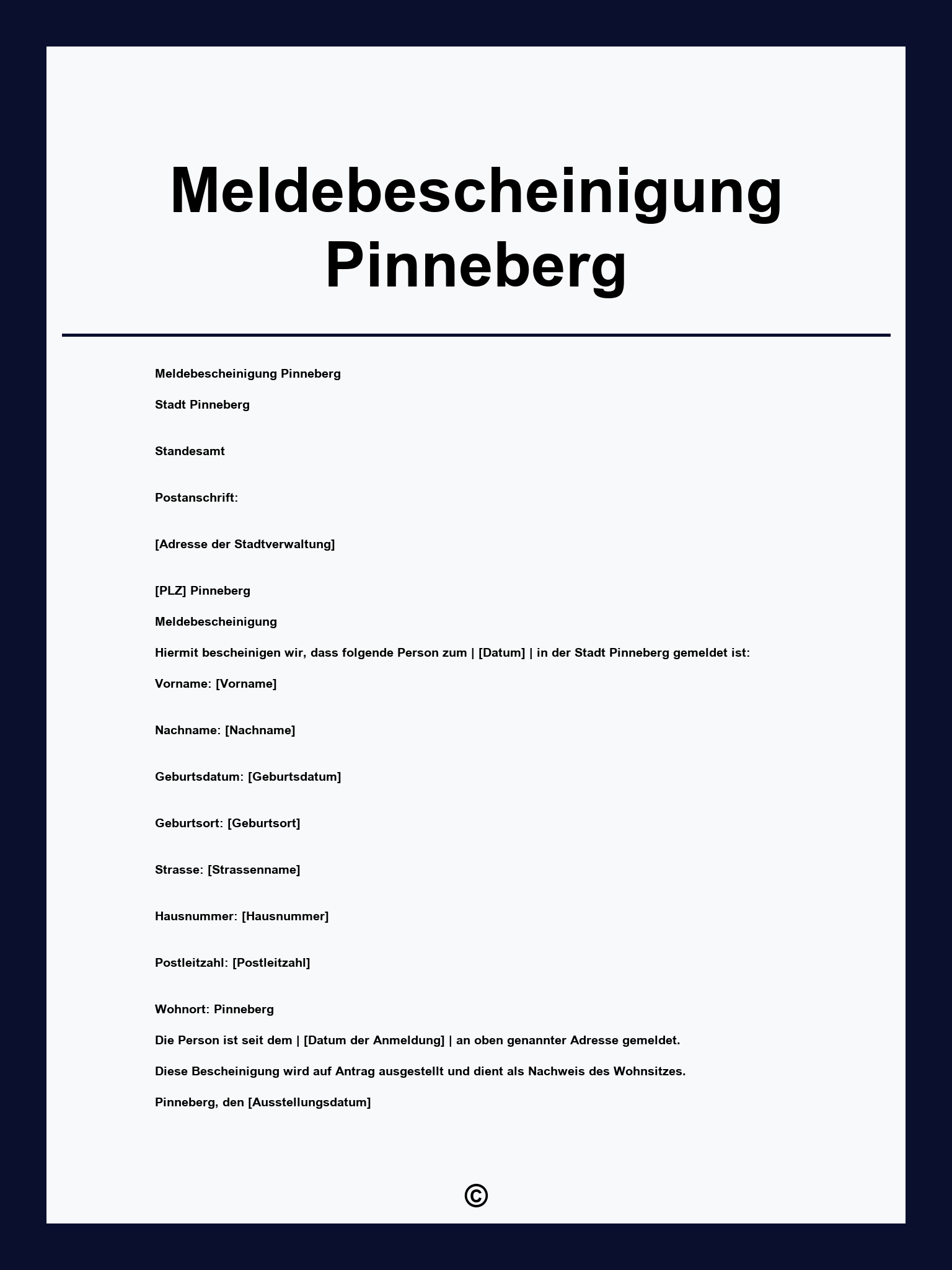 Meldebescheinigung Pinneberg Online
