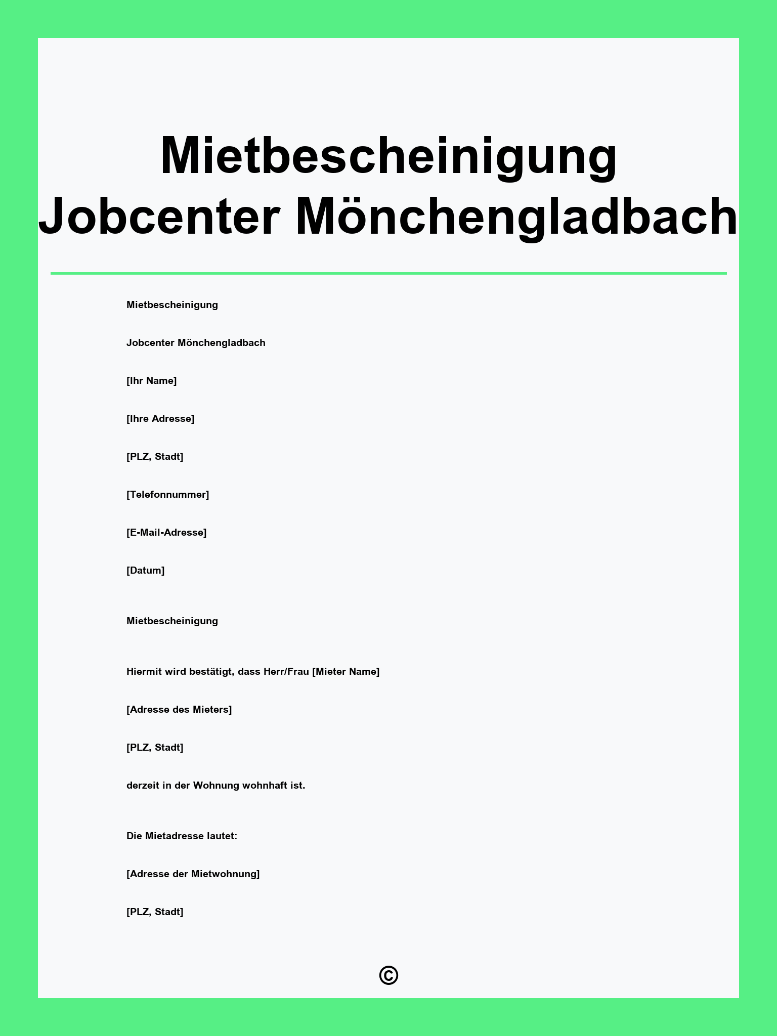 Mietbescheinigung Jobcenter Mönchengladbach