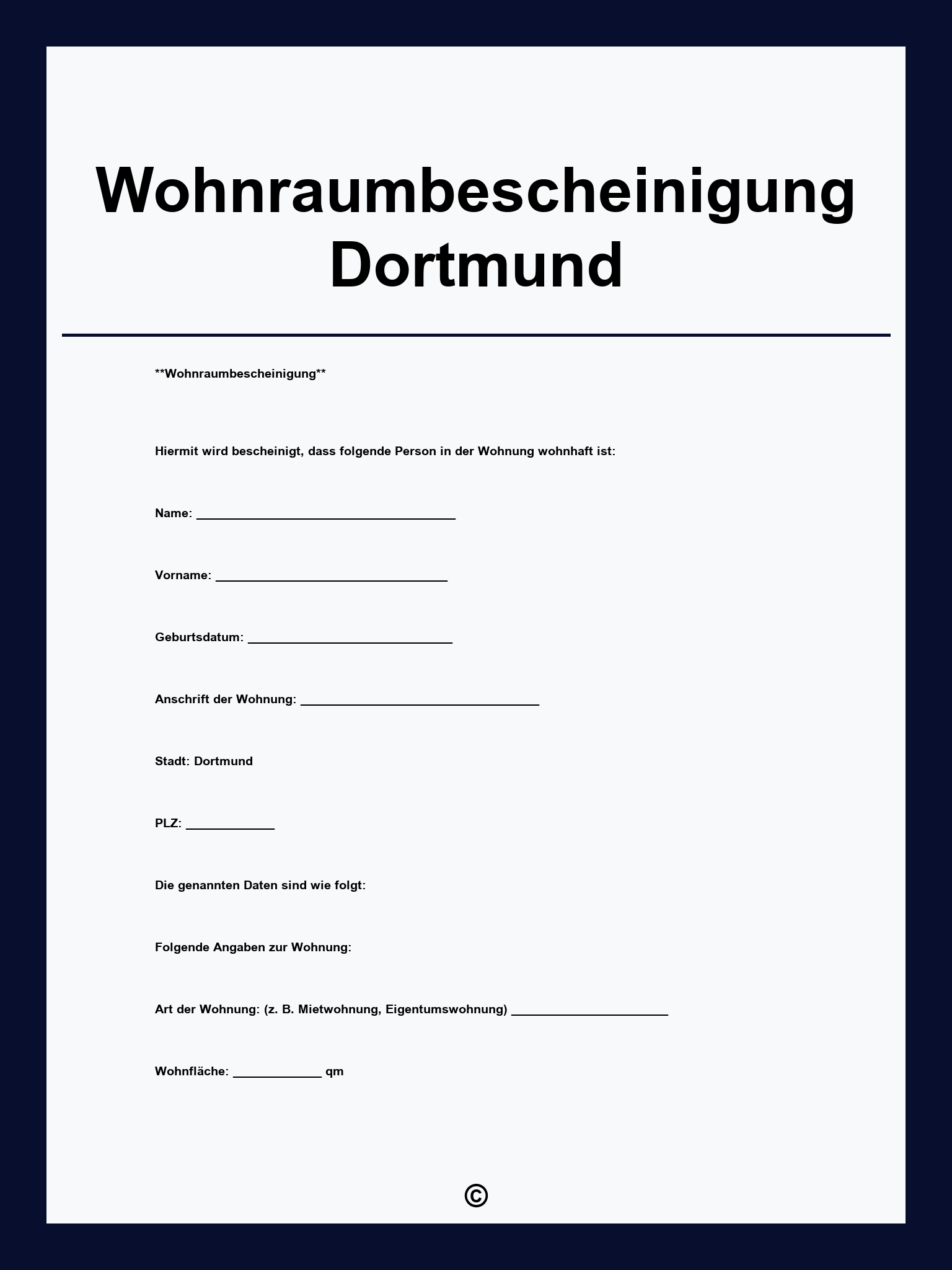 Wohnraumbescheinigung Dortmund